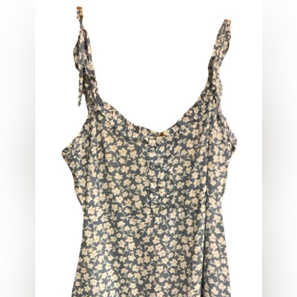 ePRETTY Women’s Sundress Floral Blue Cotton Blend Sz M